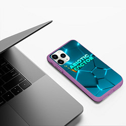 Чехол iPhone 11 Pro матовый Abiotic Factor logo neon, цвет: 3D-фиолетовый — фото 2