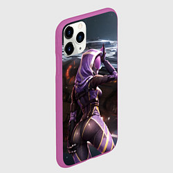 Чехол iPhone 11 Pro матовый Mass Effect ТалиЗора и космический корабль, цвет: 3D-фиолетовый — фото 2