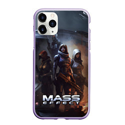 Чехол iPhone 11 Pro матовый Mass Effect space game, цвет: 3D-светло-сиреневый