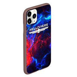 Чехол iPhone 11 Pro матовый Helldivers: Space Logo, цвет: 3D-коричневый — фото 2