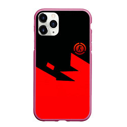 Чехол iPhone 11 Pro матовый CSGO стильная геометрия красный, цвет: 3D-малиновый