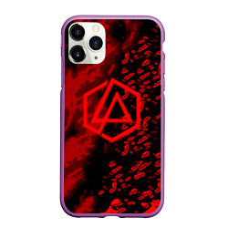 Чехол iPhone 11 Pro матовый Linkin park red logo, цвет: 3D-фиолетовый