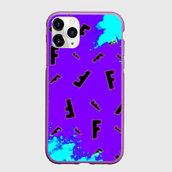 Чехол iPhone 11 Pro матовый Fortnite neon steel colors epic