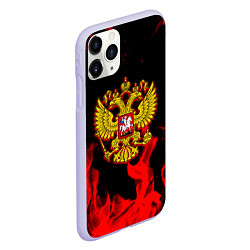 Чехол iPhone 11 Pro матовый Герб России возрождение империи, цвет: 3D-светло-сиреневый — фото 2