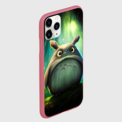 Чехол iPhone 11 Pro матовый Тоторо в лесу от нейросети, цвет: 3D-малиновый — фото 2
