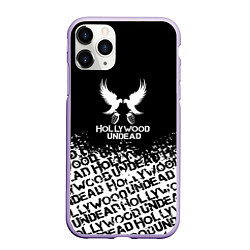 Чехол iPhone 11 Pro матовый Hollywood Undead rock, цвет: 3D-светло-сиреневый