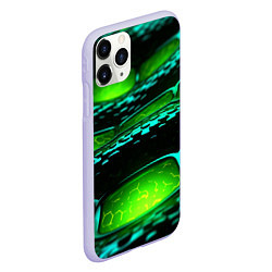 Чехол iPhone 11 Pro матовый Зеленая змеиная абстрактная текстура, цвет: 3D-светло-сиреневый — фото 2