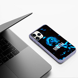 Чехол iPhone 11 Pro матовый Nirvana рок бенд краски, цвет: 3D-светло-сиреневый — фото 2