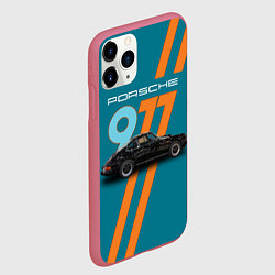 Чехол iPhone 11 Pro матовый Порше немецкий спорткар, цвет: 3D-малиновый — фото 2