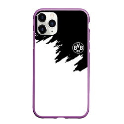 Чехол iPhone 11 Pro матовый Borussia краски белые, цвет: 3D-фиолетовый