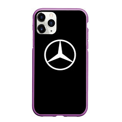 Чехол iPhone 11 Pro матовый Mercedes benz logo white