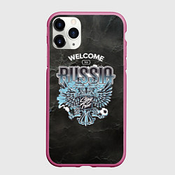 Чехол iPhone 11 Pro матовый Добро пожаловать в Россию - stay true, цвет: 3D-малиновый