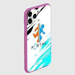 Чехол iPhone 11 Pro матовый Portal краски текстура гейм, цвет: 3D-фиолетовый — фото 2