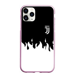 Чехол iPhone 11 Pro матовый Juventus fire, цвет: 3D-розовый