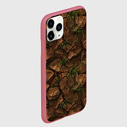 Чехол iPhone 11 Pro матовый Текстура элементаля земли, цвет: 3D-малиновый — фото 2