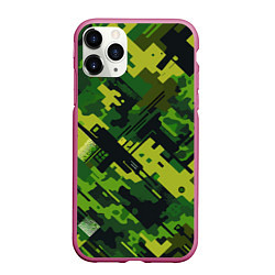 Чехол iPhone 11 Pro матовый Camouflage - pattern ai art, цвет: 3D-малиновый