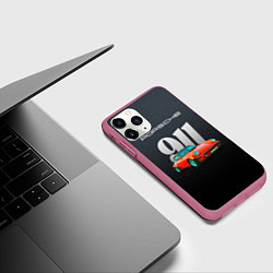 Чехол iPhone 11 Pro матовый Porsche 911 немецкий спортивный автомобиль, цвет: 3D-малиновый — фото 2