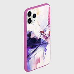 Чехол iPhone 11 Pro матовый Хаотичные мазки краски, цвет: 3D-фиолетовый — фото 2