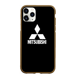 Чехол iPhone 11 Pro матовый Mitsubishi logo white