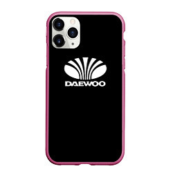 Чехол iPhone 11 Pro матовый Daewoo white logo, цвет: 3D-малиновый