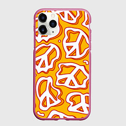 Чехол iPhone 11 Pro матовый Pattern peace, цвет: 3D-малиновый