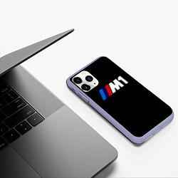 Чехол iPhone 11 Pro матовый BMW m1 logo, цвет: 3D-светло-сиреневый — фото 2