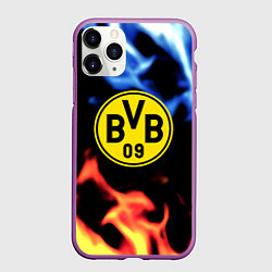 Чехол iPhone 11 Pro матовый Borussia fire storm steel, цвет: 3D-фиолетовый