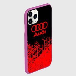 Чехол iPhone 11 Pro матовый BMW краски красные полосы, цвет: 3D-фиолетовый — фото 2