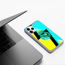 Чехол iPhone 11 Pro матовый Real madrid fc geometry, цвет: 3D-светло-сиреневый — фото 2