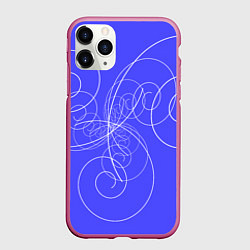 Чехол iPhone 11 Pro матовый Спирали расходящиеся в стороны, цвет: 3D-малиновый