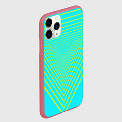 Чехол iPhone 11 Pro матовый Треугольники уходящие в даль, цвет: 3D-малиновый — фото 2