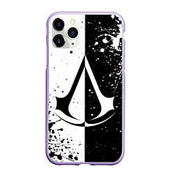 Чехол iPhone 11 Pro матовый Assasins Creed - black and white, цвет: 3D-светло-сиреневый