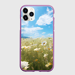 Чехол iPhone 11 Pro матовый Ромашковое поле