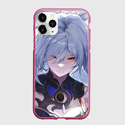 Чехол iPhone 11 Pro матовый Honkai Star Rail Jingliu white, цвет: 3D-малиновый