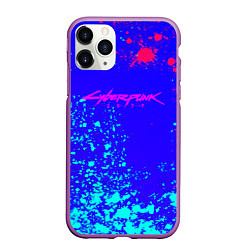 Чехол iPhone 11 Pro матовый Cyberpunk neon steel