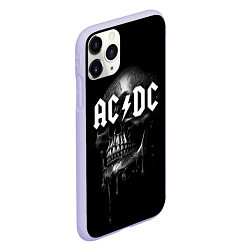 Чехол iPhone 11 Pro матовый AC DC - большой череп с подтеками, цвет: 3D-светло-сиреневый — фото 2