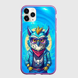 Чехол iPhone 11 Pro матовый Сова в одежде на стиле