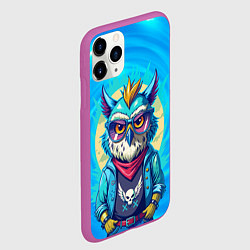 Чехол iPhone 11 Pro матовый Сова в одежде на стиле, цвет: 3D-фиолетовый — фото 2
