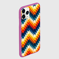Чехол iPhone 11 Pro матовый Этнический орнамент афро, цвет: 3D-фиолетовый — фото 2