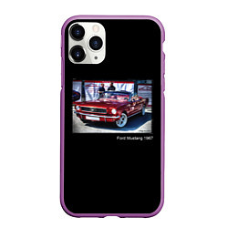 Чехол iPhone 11 Pro матовый Ford Mustang кабриолет модель 1967 года