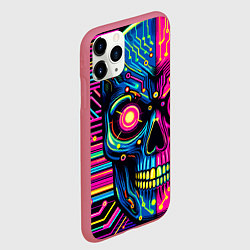 Чехол iPhone 11 Pro матовый Pop art skull - ai art, цвет: 3D-малиновый — фото 2