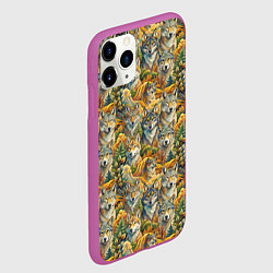 Чехол iPhone 11 Pro матовый Волчий мотив, цвет: 3D-фиолетовый — фото 2