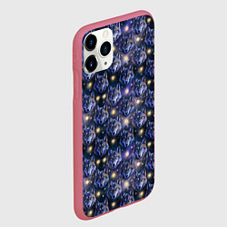 Чехол iPhone 11 Pro матовый Волчий стиль дизайн с мордами волков, цвет: 3D-малиновый — фото 2