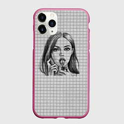 Чехол iPhone 11 Pro матовый Меган Фокс, цвет: 3D-малиновый