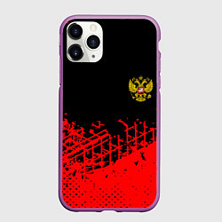 Чехол iPhone 11 Pro матовый Россия герб красные краски