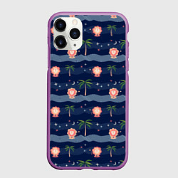 Чехол iPhone 11 Pro матовый Львята и синяя ночь