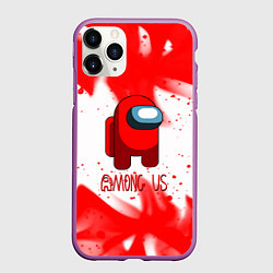 Чехол iPhone 11 Pro матовый Амонг ас красный огонь