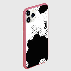 Чехол iPhone 11 Pro матовый Juventus hexagon black sport, цвет: 3D-малиновый — фото 2