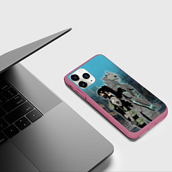 Чехол iPhone 11 Pro матовый Хибино и Аширо -Кайдзю номер 8, цвет: 3D-малиновый — фото 2