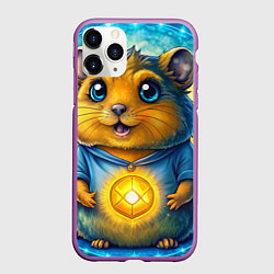 Чехол iPhone 11 Pro матовый Хомяк в криптовалюте, цвет: 3D-фиолетовый
